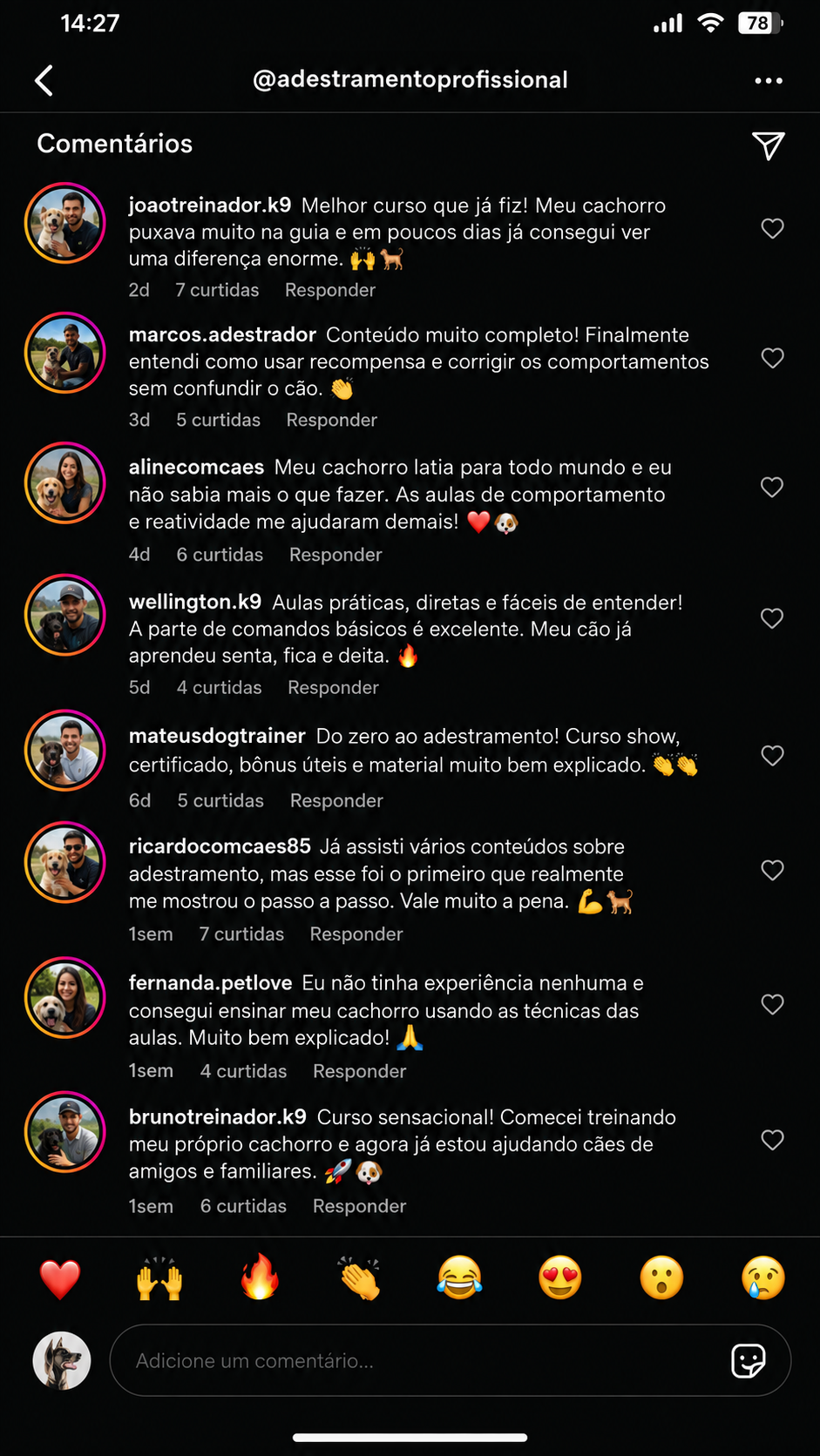 Depoimento de aluno do curso Cão Educado em Casa