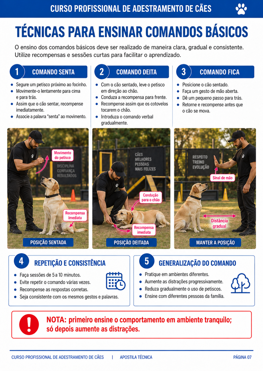 Material de apoio do curso Cão Educado em Casa